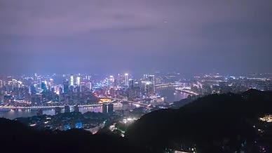 4k航拍重庆渝中区夜景延时城市风光视频的预览图